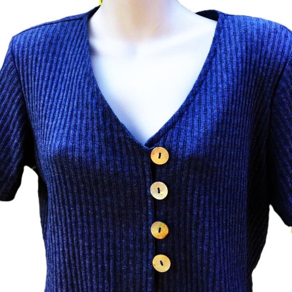 Rabbits Rabbits Rabbits Designs Navy Blue Crop Top - Picture 2 of 6